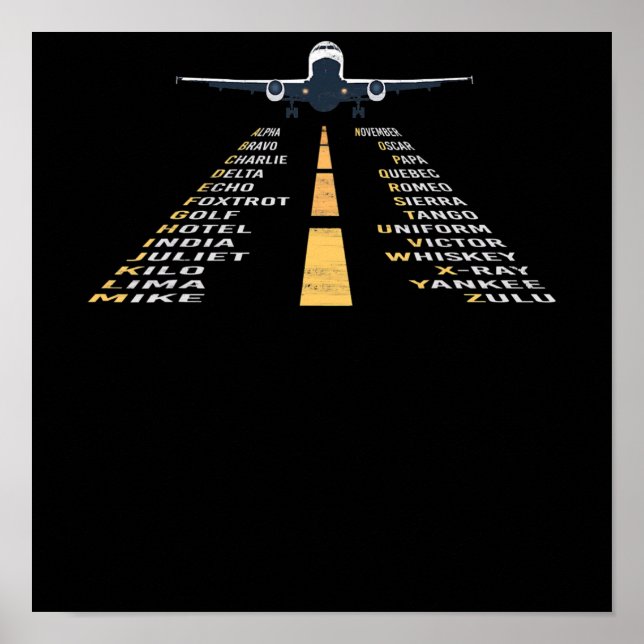 Poster Presente do avião-piloto afeto fonético (Frente)