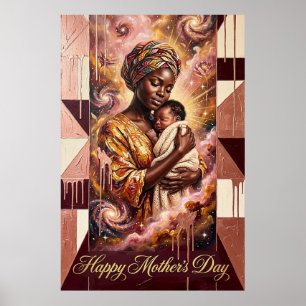 Poster Presente do Dia das Mães — Arte Celestial de Mãe e