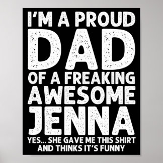 Poster Presente do Dia dos Pais do Pai da Jenna Engraçado