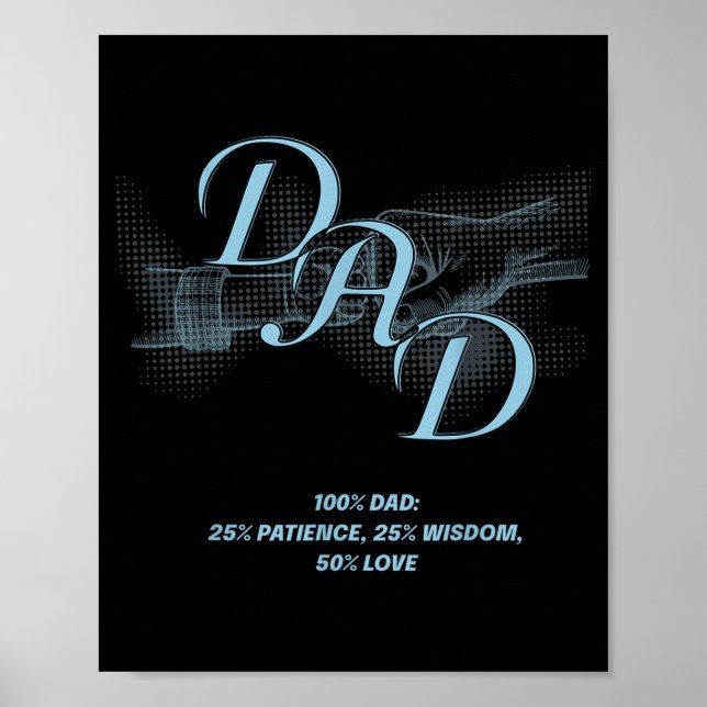 Poster Presente do Dia dos Pais – Paciência Sabedoria Amo (Frente)