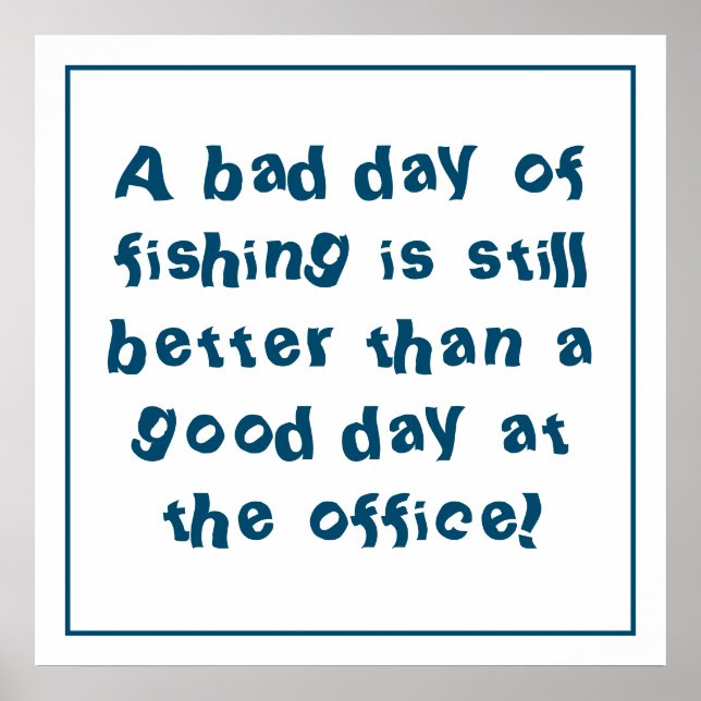 Poster Presente do pescador com cotação de pesca (Frente)