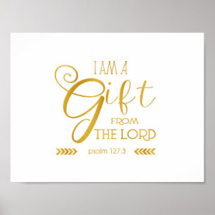 Poster Presente do senhor, pia batismal Dourado