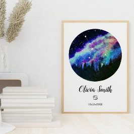 Poster Presente do signo de Câncer da constelação azul