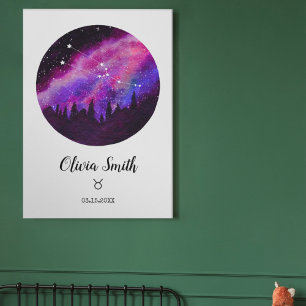 Poster Presente do Signo de Touro da Constelação Rosa
