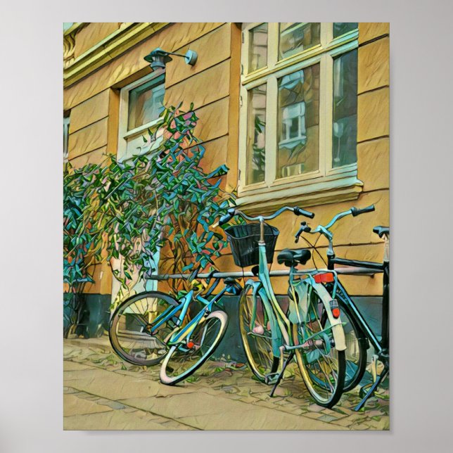 Poster Presente do touro de bicicleta | Pintura de ciclis (Frente)