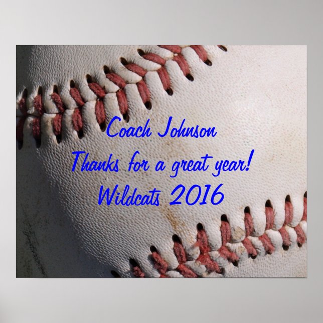 Póster Presente do treinador da equipe de beisebol (Frente)