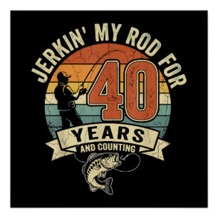 Póster Presente engraçado de 40º aniversário de pesca