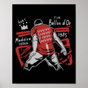 Poster Presente engraçado de futebol Siuuuu para amantes 