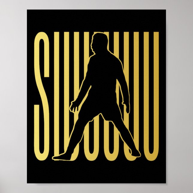 Poster Presente engraçado de futebol Siuuuu para fã de fu (Frente)