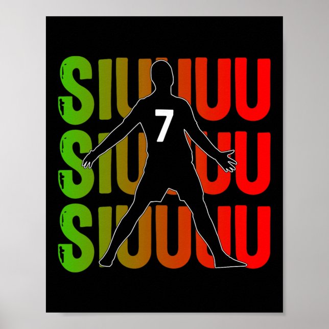 Poster Presente engraçado de futebol Siuuuu para fãs de f (Frente)