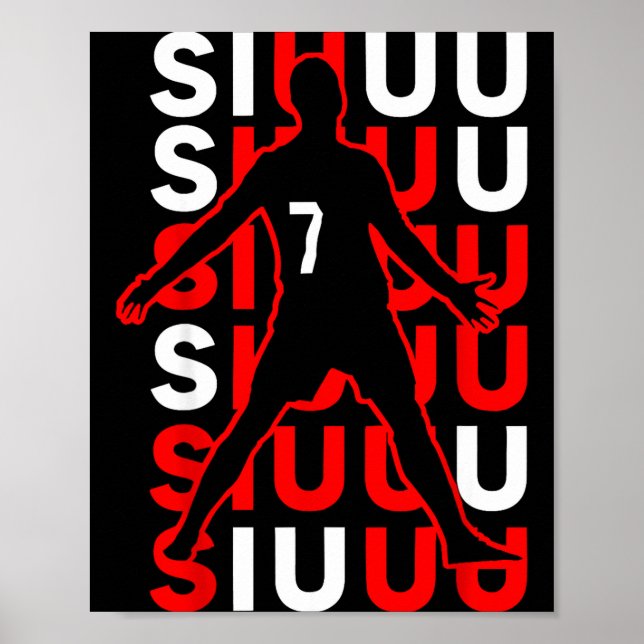 Poster Presente engraçado de futebol Siuuuu para fãs de f (Frente)