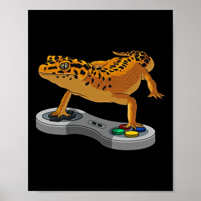 Poster Presente Engraçado de Gecko Leopardo e Dragão Barb (Frente)