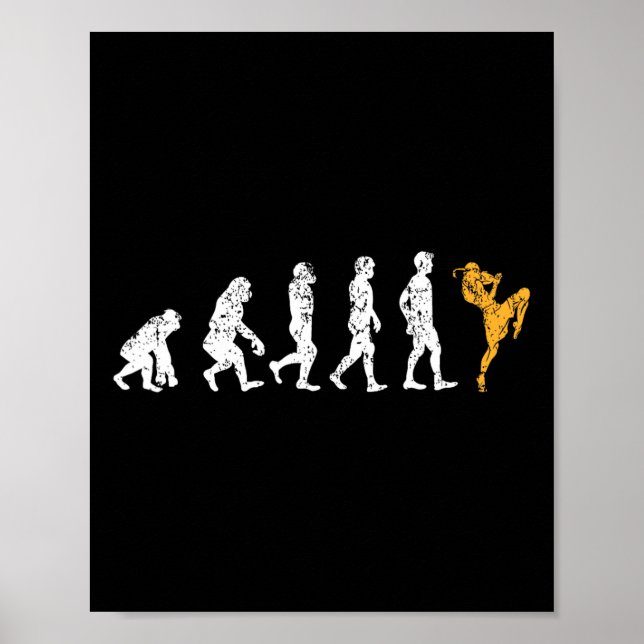 Poster Presente engraçado de Kickboxing da Funny Evolutio (Frente)