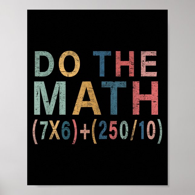 Poster Presente engraçado de meme de matemática para prof (Frente)
