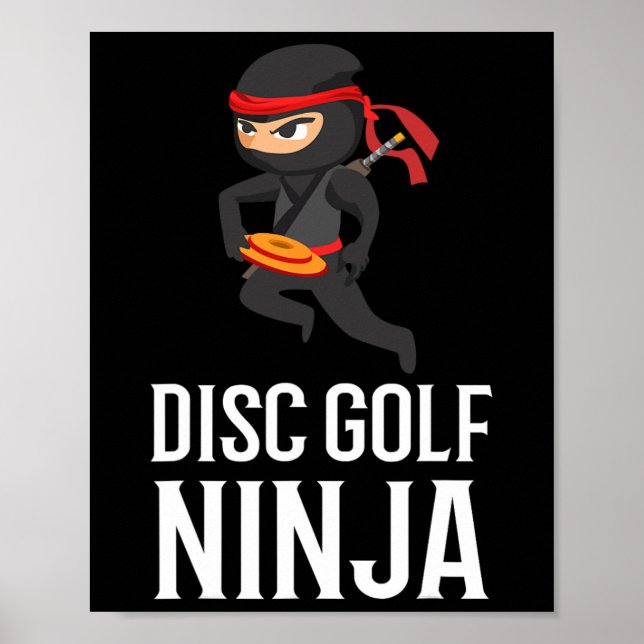 Poster Presente engraçado de ninja de golfe de disco para (Frente)