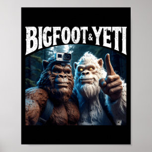 Poster Presente engraçado de selfie de Pé Grande e Yeti p