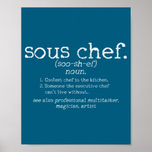 Poster Presente engraçado ditado definição Sous Chef de c
