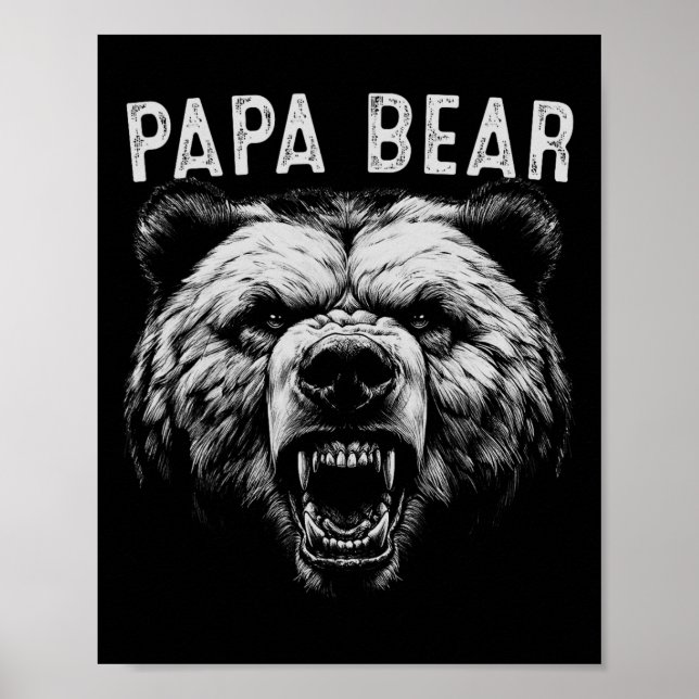Poster Presente engraçado do Dia dos Pais do urso para mi (Frente)