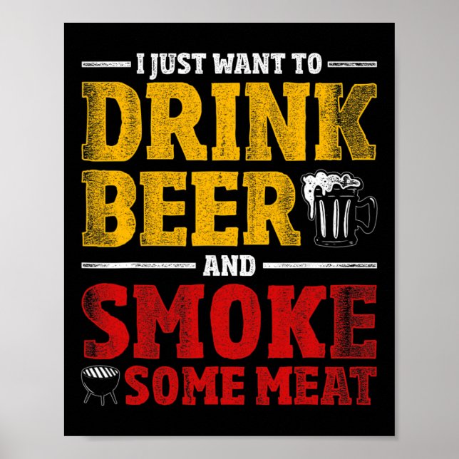 Poster Presente engraçado para amante de churrasco e cerv (Frente)