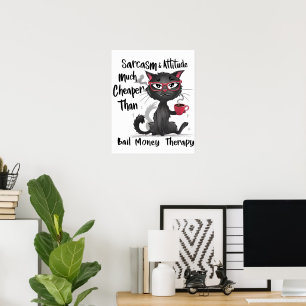 Poster Presente engraçado para amantes de gatos com sarca