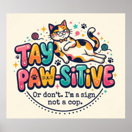 Poster Presente engraçado para amantes de gatos positivos