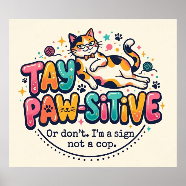 Poster Presente engraçado para amantes de gatos positivos (Frente)