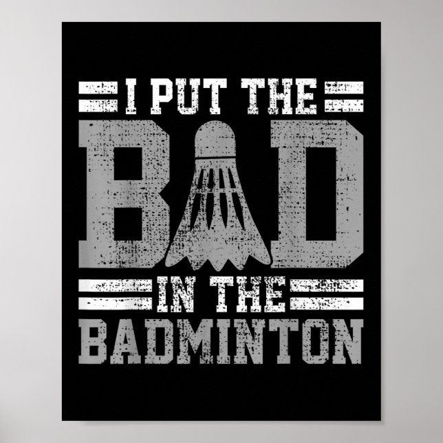 Poster Presente engraçado para jogador de badminton (Frente)