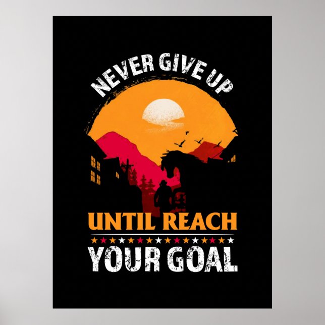 Poster Presente Equestre | Nunca Desistir Até Chegar (Frente)