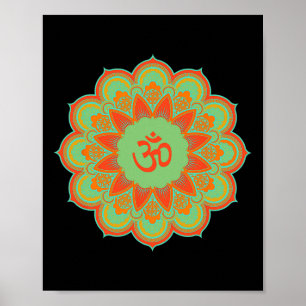Poster Presente espiritual de ioga mandala símbolo Om Ohm