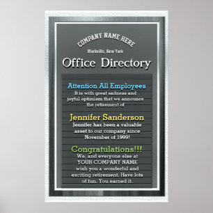 Póster Presente feito sob encomenda da aposentadoria