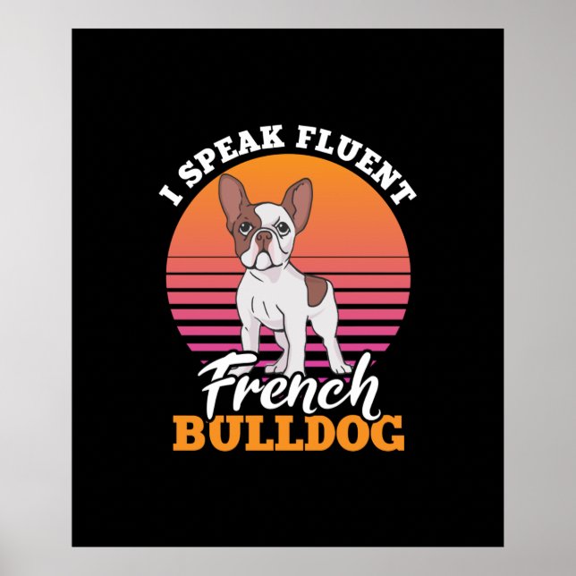 Poster presente frenchie clos eu falo buldog francês flue (Frente)