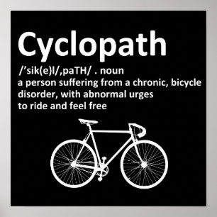 Poster Presente Funny Cyclopath para Ciclistas e Bikers