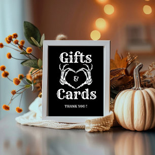 Poster Presente Gótico do Halloween e cartas Mãos do crân