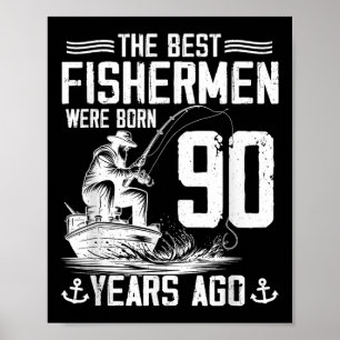 Poster Presente Homem Pescador 90 Anos Aniversário de 90