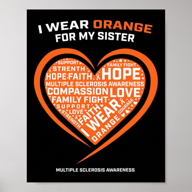Poster Presente Irmã Roupa Orange Sclerose Múltipla A (Frente)