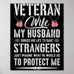 Poster Presente Legal de Veterano Militar Para Marido Mar