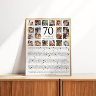 Póster Presente Lembrança Colagem de Fotos 70 Razões pela