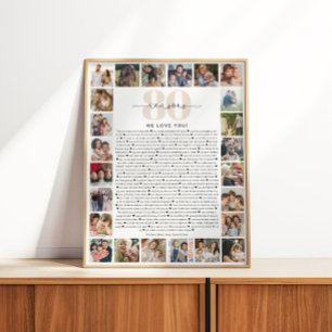 Póster Presente Lembrança de Colagem de Fotos 80 Razões p