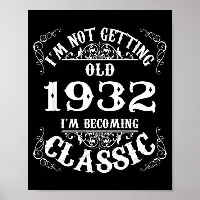 Poster Presente Lendário De 94 Anos De Idade Nascido Em 1 (Frente)
