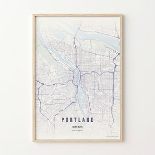 Poster Presente Mapa Cartaz Arte de Parede Oregon Impress
