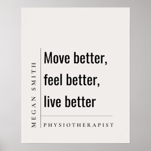 Poster Presente Mínimo Moderno Fisioterapeuta Motivaciona