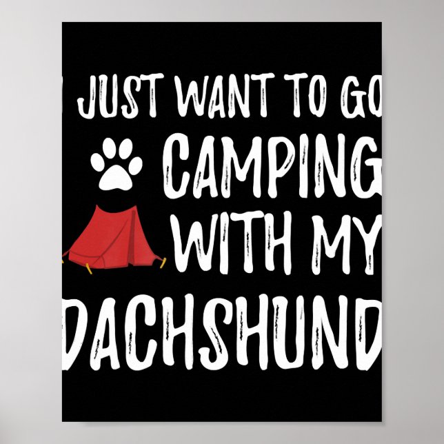 Poster Presente no cão | Acampamento Com Meu Dachshund (Frente)