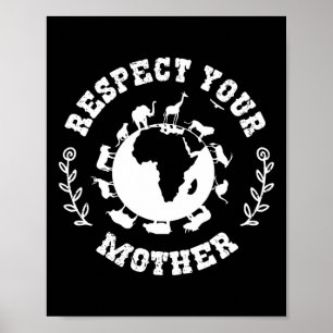 Poster Presente no Dia da Terra Respeite sua mãe natureza