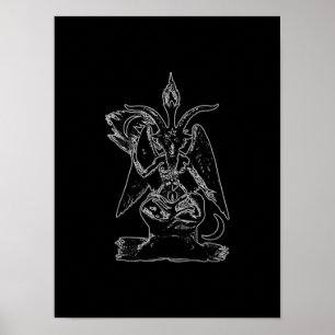 Poster Presente oculto de Satã de cabra Lúcifer Mágico