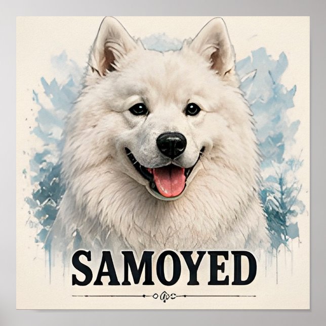 Poster Presente para Amante de Cachorro Samoyed Ártico So (Frente)