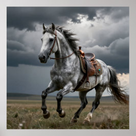 Poster Presente para Amante de Cavalos Estilo Western