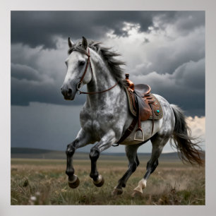 Poster Presente para Amante de Cavalos Estilo Western