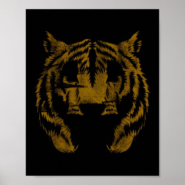 Poster Presente para amantes de gatos selvagens com rosto (Frente)