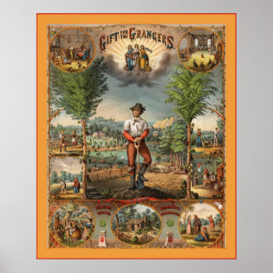 Póster Presente para as belas artes 1873 do vintage do ~