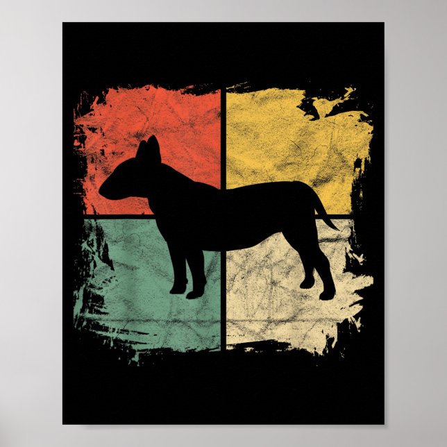 Poster Presente para Dono de Bull Terrier Retro Quadrado  (Frente)
